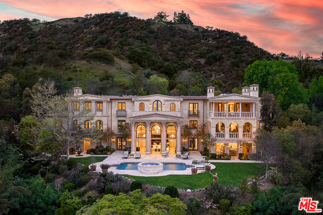 Los Angeles estate exterior at dusk